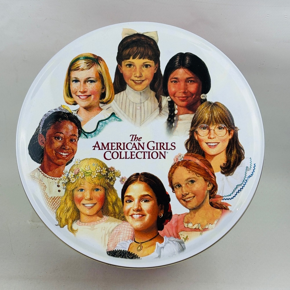 American Girl Collection 2003 Hallmark Cookie Tin Red Striped Pleasant Company